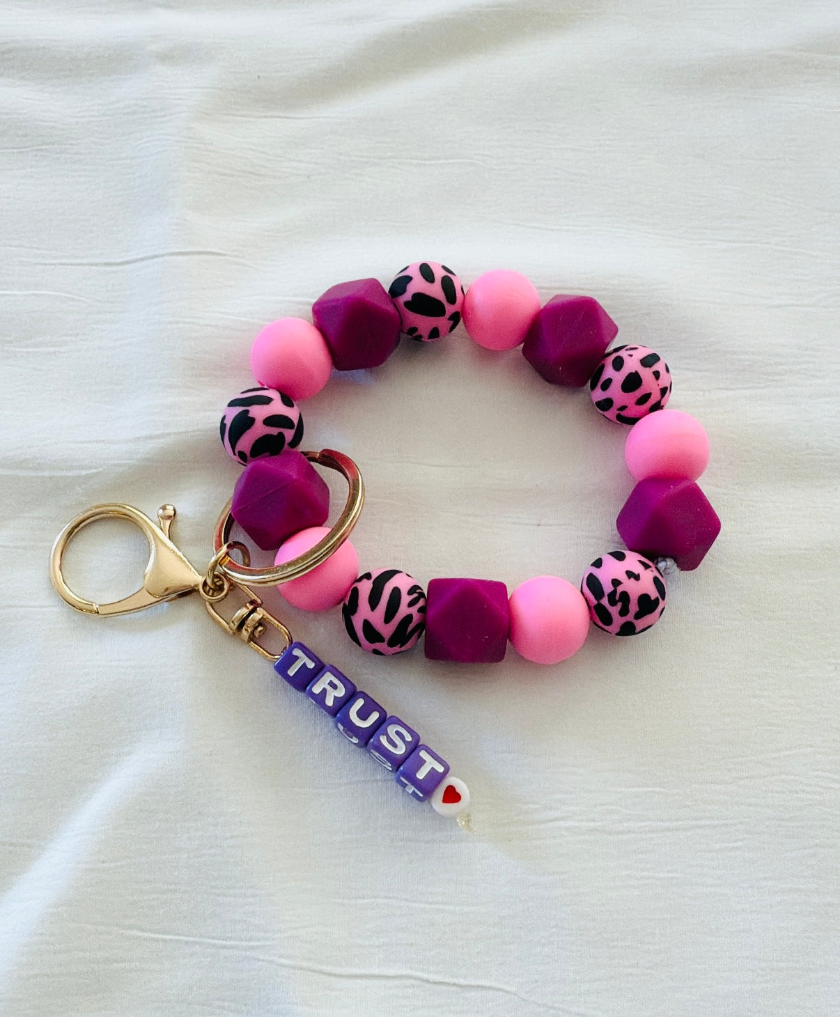 Trust Beaded Keychain